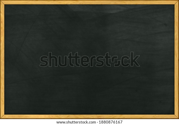 空のリアルな学校の黒板イラストの接写 木枠と緑の黒板のテクスチャー の写真素材 今すぐ編集