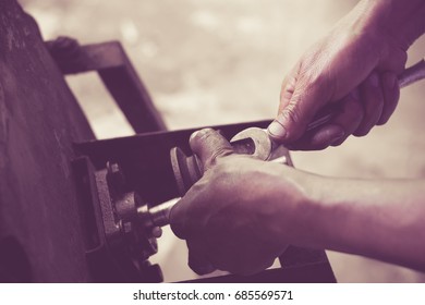 Close up engineering repair machine