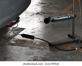 Close Up Of The Equipments Testing The Car's Emissions For The Environmental Protection Before Submitting Yearly Registration 