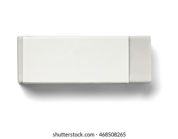 close up of a eraser on white background