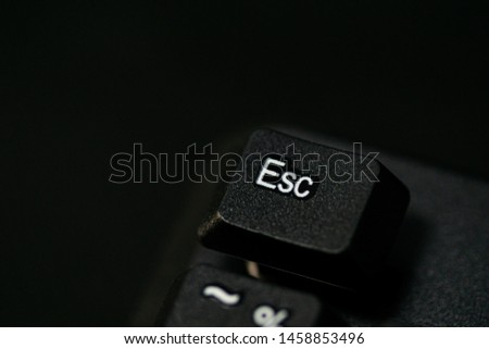 Close up of Escapt(Esc) button. Selective focus.