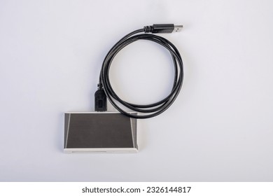Close Up of external generic USB 3.0 Card Reader isolated on white background.

