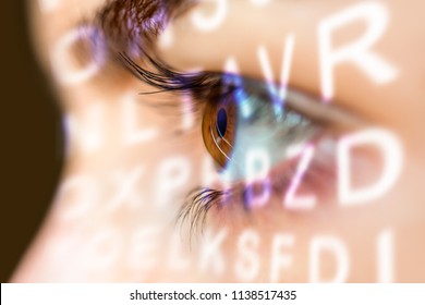 Close Up Of An Eye And Vision Test