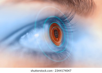 Close up of an eye and vision test - Powered by Shutterstock