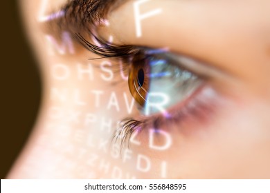 Close Up Of An Eye And Vision Test