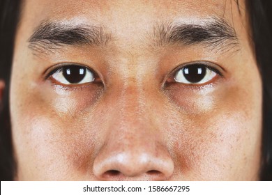 close up eyes of asian men