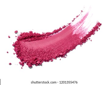 close up of face powder on white background