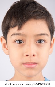 Close Up Face With Smiling Kid Portrait