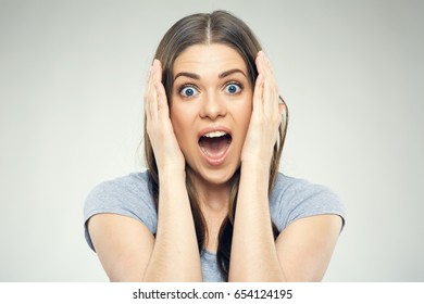 Close Face Woman Portrait Fear Emotion Stock Photo 654124195 | Shutterstock