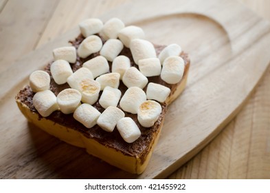 Close Up Of A Fancy Toast Topping With Marshmallow