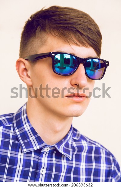 Close Fashion Portrait Handsome Stylish Guy Stock Photo Edit Now