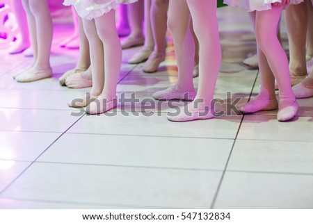 Close Up Of Feet In Children's Ballet Dancing Class 