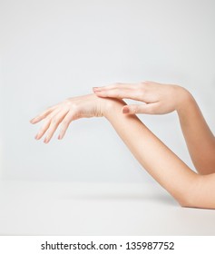 Close Up Of Female Soft Skin Hands