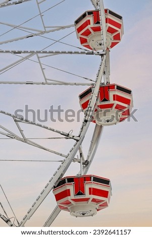 
close up of ferris wheel in the sky 