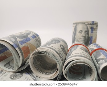 close up fiat money 100usd banknotes,Pile of United States of America 100 dollar bills,Finance, banking,cash, savings,fiat  money concept,100 dollar bill currency,Group of money stack of 100 US dollar - Powered by Shutterstock