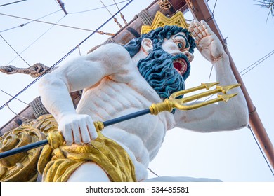 Close Up Of Figurehead On Pirate Ship