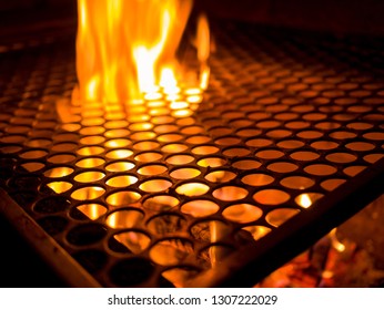 a close up of a fire