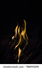 Close Up Of Fire with Black Background