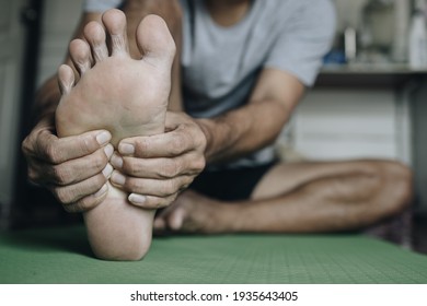 Close Up Fitness Man Having Foot Pain