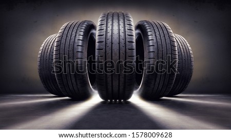 close up of five tires