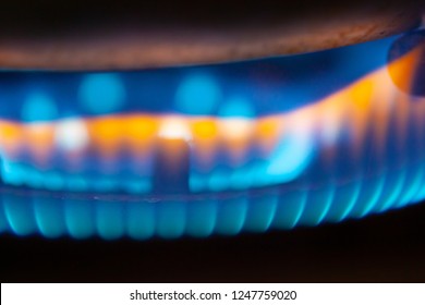 Close Up Flame From Gas Furnace For Decoration Work  And Background