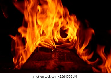 Close up of flames in a fire