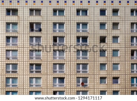 Close up of flat building in street of Berlin, Germany
