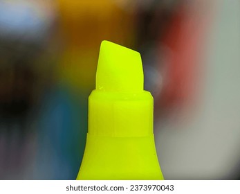 close up  fluorescent green highlighter tip - Shutterstock ID 2373970043