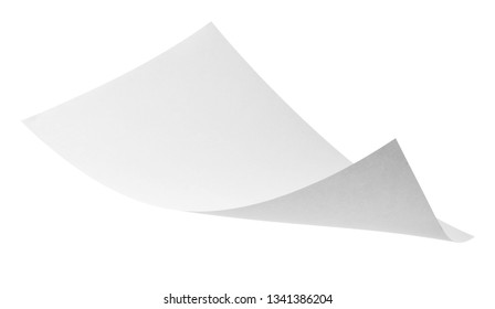 Close Up Of Flying Papers On White Background