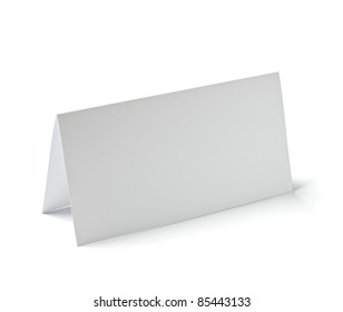 Close Up Of  A Folded Card On White Background  With Clipping Path