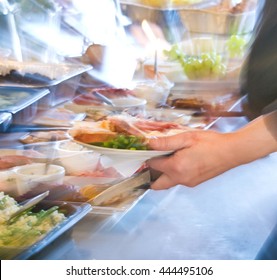 Close Up Of Food In A Self Service Restaurant