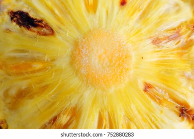 Close up fresh pineapple background texture.