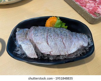 Close Up Fresh And Raw Sea Bass