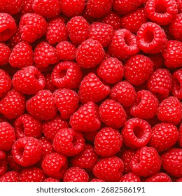 Close up of fresh red raspberry fruit, detailed macro texture of juicy berries, healthy food background for diet and nutrition design.