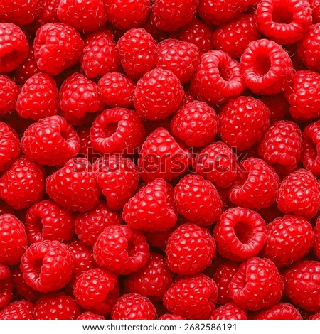 Close up of fresh red raspberry fruit, detailed macro texture of juicy berries, healthy food background for diet and nutrition design.