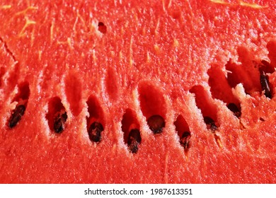Close up of fresh red watermelon summer tropical fruit - Shutterstock ID 1987613351