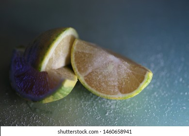 Close Up Fresh Salted Pink Lemon Slice For Wallpaper, Cook Book