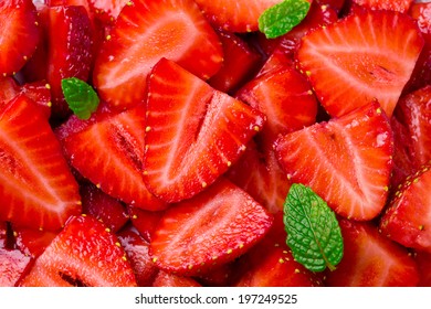 Close Up Of A Fresh Strawberry Salad