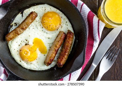 Close Fried Eggs Sausage Links Cast Stock Photo 278507390 | Shutterstock