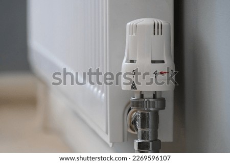 Close up of fully open home radiator thermostat