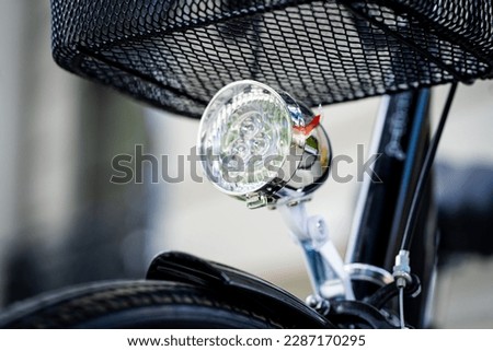 close up of a German Netherlands Ukrainian bike bicycle lamp headlights Stock photo © 