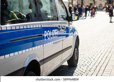 Close Up Of A German Police Car