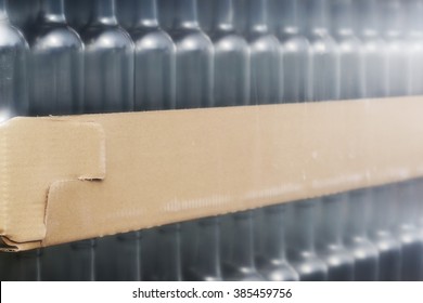 Close Up Glass Bottle For Wine In Pallet Background