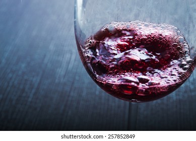 Close Up Of Glass With Red Wine