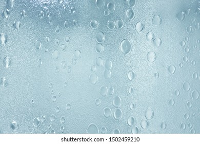 Close Up A Glass Texture Of A Bathroom With Warm Light At Night