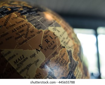 Close up of Globe. selective focus.