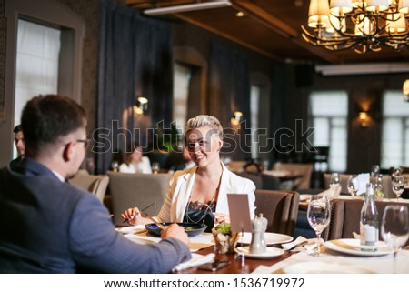 Similar – Image, Stock Photo Hispanic lady in unbuttoned shirt in studio