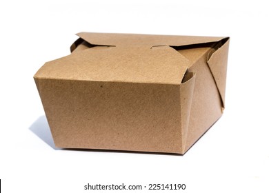 Close Up Of A To Go Container Or Take Out Food Container Isolated On A White Background