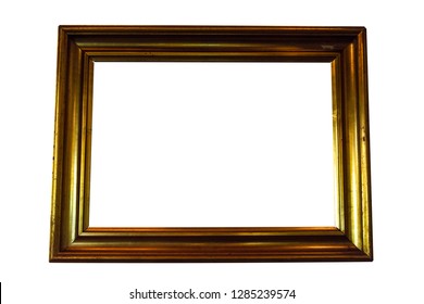 Close up gold frame on brick wall  background. - Shutterstock ID 1285239574