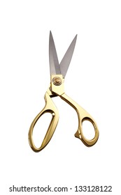 Close Up Of The Golden Scissors